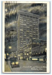 1923 Summit St. Second National Classic Car Night Moon Toledo Ohio OH Postcard