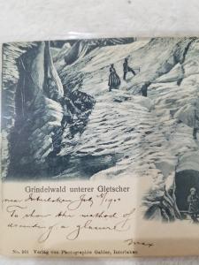 Antique Postcard entitled Grindewald unterer Gletscher  Dated 1900.