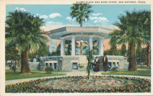 San Antonio TX, Texas - Alamo Plaza and Band Stand - WB