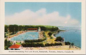 Swimming Pool Sunnyside Toronto Ontario ON Jack Bain Unused Linen Postcard F2