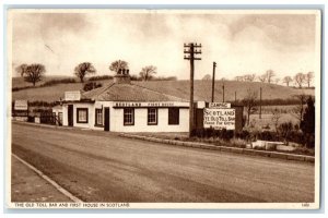 1950 The Old Toll Bar and First House in Scotland Vintage Posted Postcard