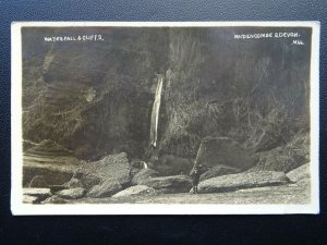 Devon MAIDENCOMBE Waterfall & Cliffs - Old RP Postcard