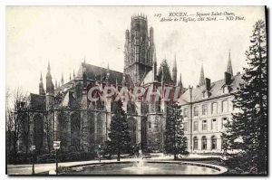 Old Postcard Rouen Square Saint Ouen Apse of the Church north coast