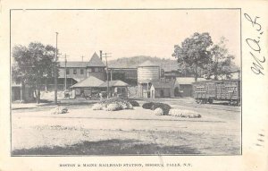 Hoosick Falls New York Railroad Station Exterior Antique Postcard KK1457