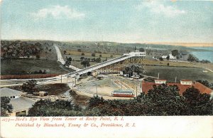 G60/ Rocky Point Birdseye Rhode Island Postcard 1907 Slide Ride Trolley