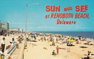 Delaware Rehoboth Beach Boardwalk and Beach Scene