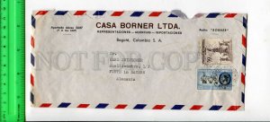425522 COLOMBIA to GERMANY 1955 year air mail real posted COVER