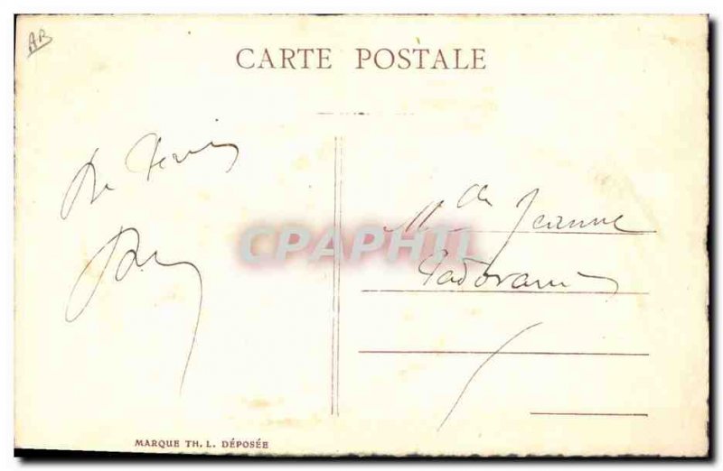 Old Postcard Fantasy Flowers dried Violette