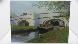 Vintage Postcard Narrowboat Barge Water Gentian Grand Union Canal Stoke Bruerne