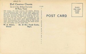 Texas El Paso Del Camino Courts 1940s Colorpicture roadside Postcard 22-5083