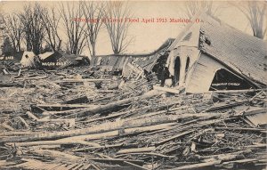 G89/ Marietta Ohio Postcard 1913 Flood Disaster Unionville Church Homes