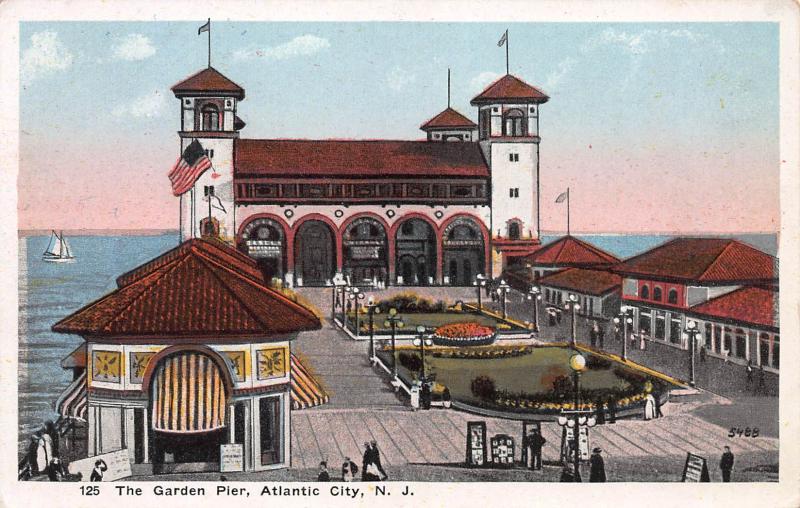 The Garden Pier, Atlantic City, New Jersey, Early Postcard, Unused