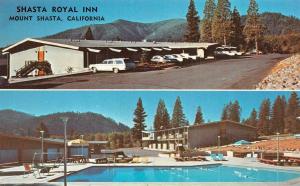 MOUNT SHASTA, CA California  SHASTA ROYAL INN   Pool  ROADSIDE   Chrome Postcard