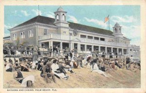 Bathing Beach Bathers Casino Palm Beach Florida 1920s postcard