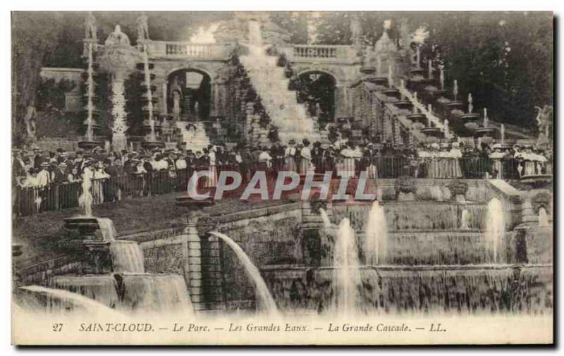 Postcard Old Saint Cloud Park Grandes Eaux La Grande Cascade