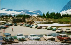 Top of Logan Pass Glacier National Park Automobiles Unused Postcard G85