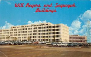 Oklahoma City Oklahoma~Sequoyah & Will Rogers Buildings~Classic 50s Cars Parked