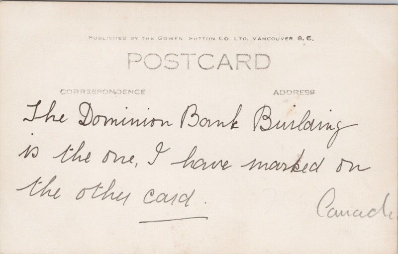 Cenotaph Victory Square Vancouver BC British Columbia Gowen Sutton Postcard H54