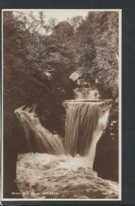 Yorkshire Postcard - Waterfalls - Pecca Twin Falls, Ingleton   T3916