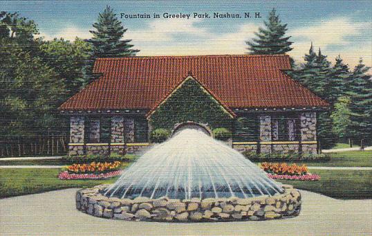 New Hampshire Nashua Fountain In Greeley Park