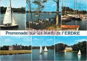 Postcard Modern Walk along the banks of the Erdre Charter