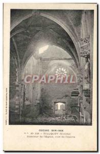 Postcard Old War Tilloloy Interior of & # 39Eglise rating of & # 39entree Army
