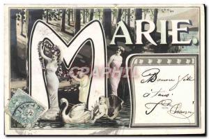 Postcard Old Child Surname Marie Swan