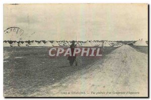 Old Postcard Camp Chalons General view of an Infantry Encampment