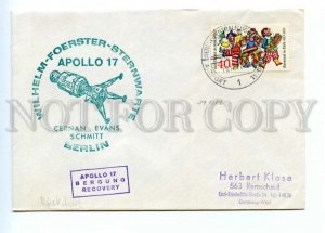 494684 GERMANY 1972 Apollo 17 Berlin airport special cancellation SPACE COVER