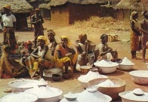 African Nigerian Market Street Scene Photo Postcard