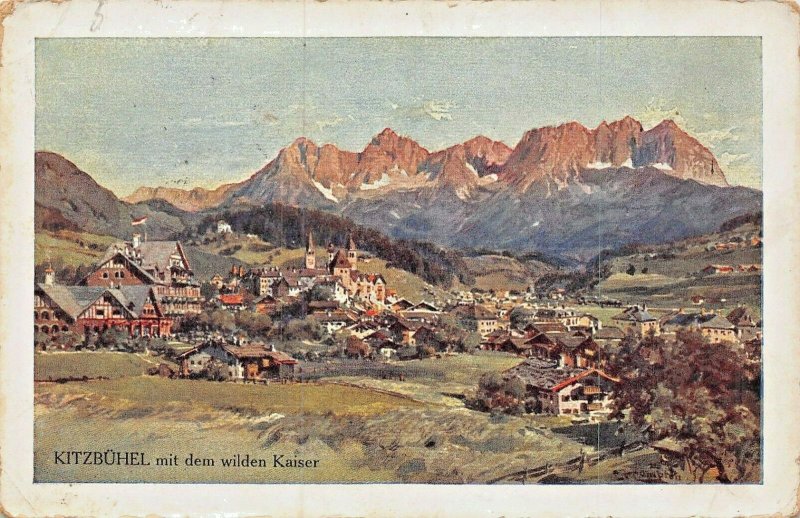 KITZBUHEL AUSTRIA~mit dem WILDEN KAISER~SPECIAL 1912 STAMP POSTCARD 