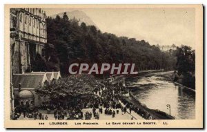 Old Postcard Lourdes Pools Gave front of the cave