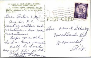 Postcard HOSPITAL SCENE Greensboro North Carolina NC AK2370