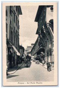 c1940's Argentiere Firenze Sul Ponte Vecchio Florence Italy Postcard 