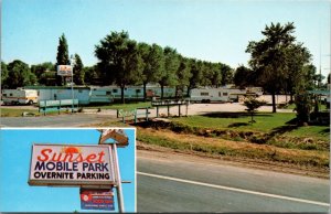 Postcard Sunset Mobile Park Hiway 30 in North Platte, Nebraska