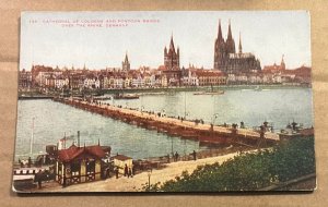 .01 PC UNUSED - CATHEDRAL OF COLOGNE & PONTOON BRIDGE OVER THE RHINE, GERMANY