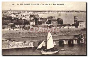 Old Postcard Les Sables D & # 39Olonne View from the Tower & # 39Arundel Boat