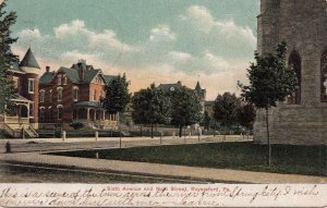 Postcard Sixth Avenue and Main Street Royersford PA 1907