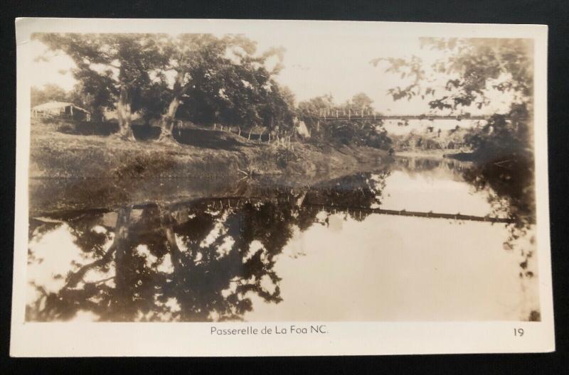 Mint New Caledonia Real Picture Postcard RPPC La foa Footbridge