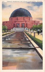 Chicago Illinois 1940 Postcard Terrazo Promenade and Alder Planetarium