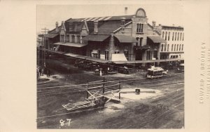 J77/ Minneapolis Minnesota RPPC Postcard c1910 Trolley Market Building 308