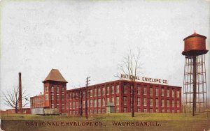 National Envelope Co Factory Waukegan Illinois 1908 postcard