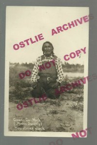 Deer River MINNESOTA RPPC c1920 CHIPPEWA INDIAN Ojibway BOWSTRING JACK Ojibwa