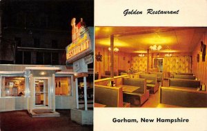 Roadside GOLDEN RESTAURANT Gorham, NH Seafood Night Neon c1960s Vintage Postcard