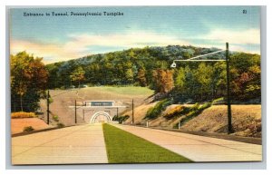 Vintage 1940's Postcard Entrance to one of the Tunnels Pennsylvania Turnpike