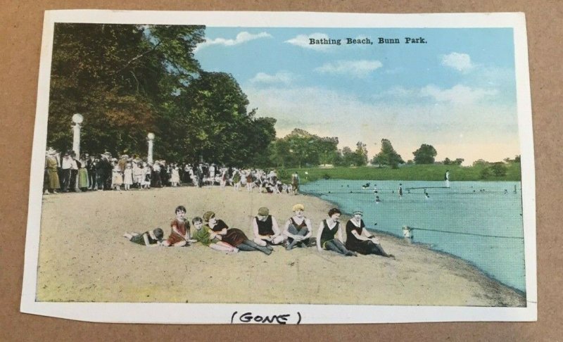 VINTAGE POSTCARD - 2 SIDED - BUNN PARK & FRANKLIN LIFE INS., SPRINGFIELD,  ILL