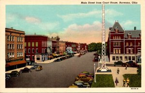 Ohio Ravenna Main Street From Court House Curteich