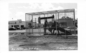 J37/ Virden Manitoba Canada RPPC Postcard c1940s Oil Pump 6th Avenue 52