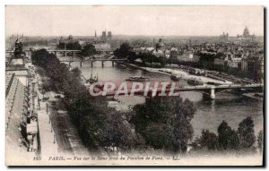 Old Postcard View On The Seine Paris From Taking Pavillon De Flore