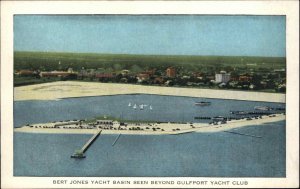 Gulfport Mississippi MS Bert Jones Yacht Basin Postcard